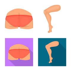 Vector illustration of body and part logo. Collection of body and anatomy stock symbol for web.