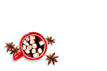 Watercolor drawing of a Cup of cocoa.