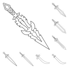 Vector design of game  and armor  symbol. Collection of game  and blade  stock vector illustration.