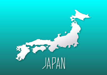 vector Japan Map  on green background
