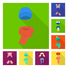 Vector design of shopping and warm icon. Collection of shopping and texture vector icon for stock.