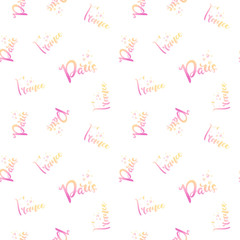 Hand lettering pattern Paris