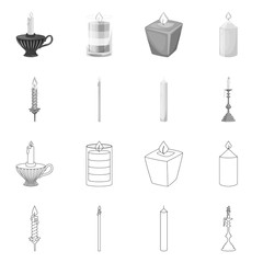 Vector design of relaxation and flame logo. Collection of relaxation and wax stock symbol for web.