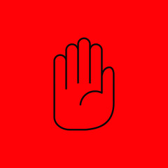 Hand, stop signal. Vector icon