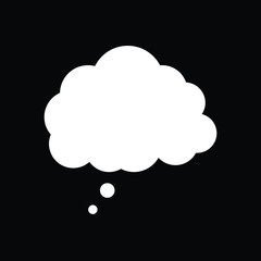 Chat cloud icon. Black background