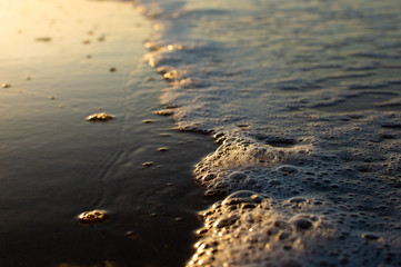 Beach White Wash Water Sunset