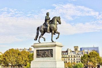 The equestrian statue of Henry IV by Pont Neuf, Paris, France.