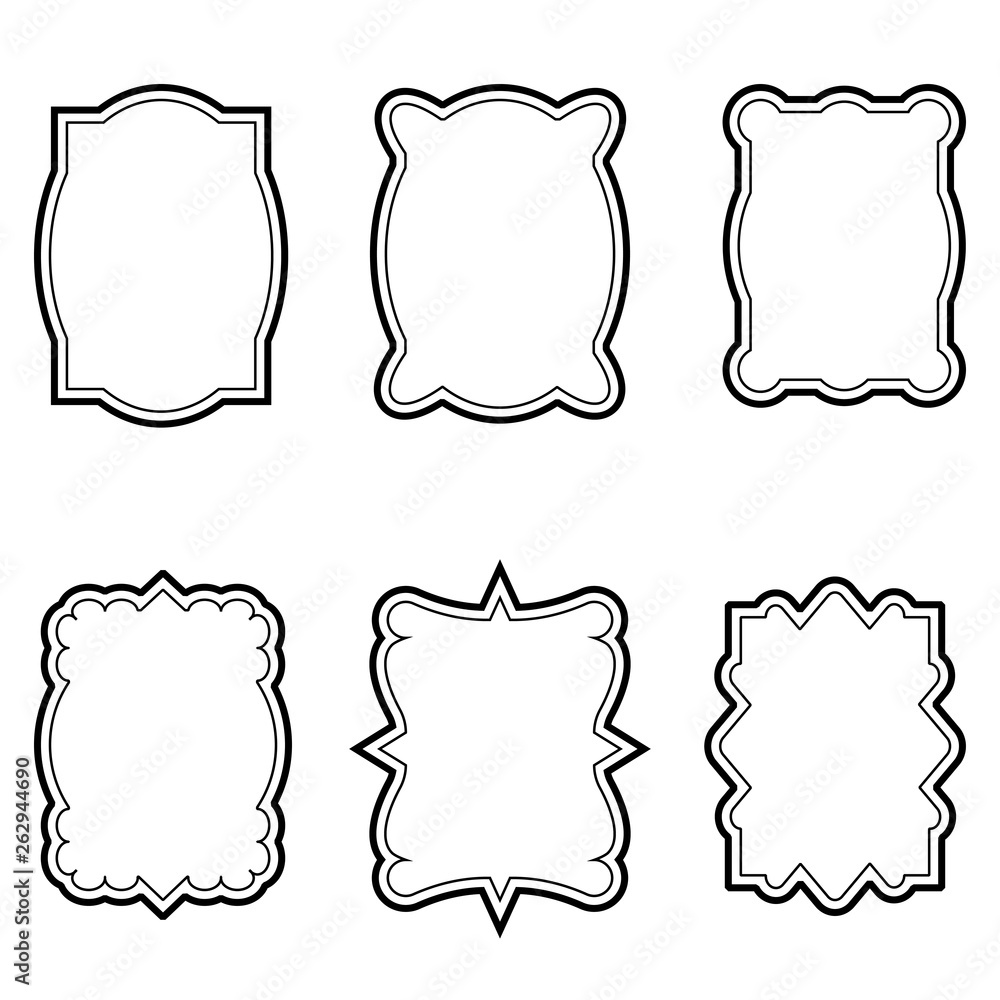 Poster set vintage label frames, vector retro label frames for photo or text