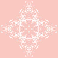 Fototapeta premium Oriental vector pattern with arabesques and floral white elements. Traditional classic ornament. Vintage pattern with arabesques