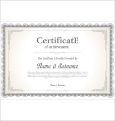 Certificate or diploma retro vintage template 