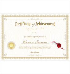 Certificate or diploma retro vintage template 