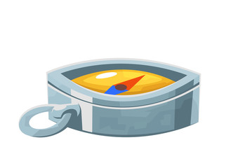 Silver compass on white isolated background cartoon style