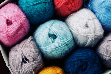 a lot of angora yarn, a variety of colors. Hobbies, knitting from mohair 