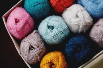 a lot of angora yarn, a variety of colors. Hobbies, knitting from mohair 