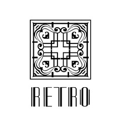 Beautiful emblem, badge for template logo in modern art deco style