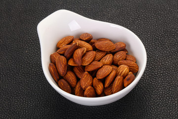 Almonds nuts heap
