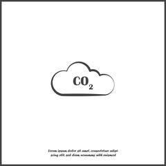 CO2 vector icon on white isolated background.