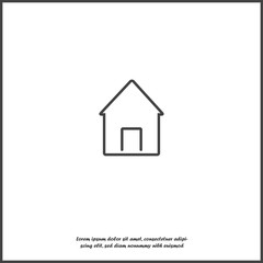 House vector icon. Home symbol with shadow on white isolated background. Layers grouped for easy editing illustration. For your design.