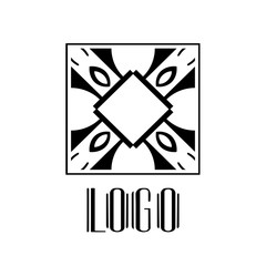 Naklejka na ściany i meble Vintage ornamental retro modern art deco logo template for design