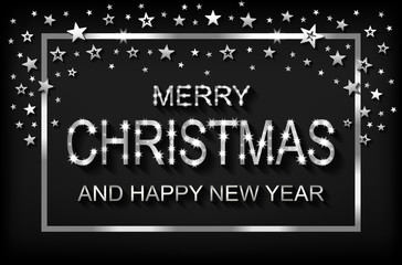 Merry Christmas and Happy New Year - greeting card, flyer, invitation - vector