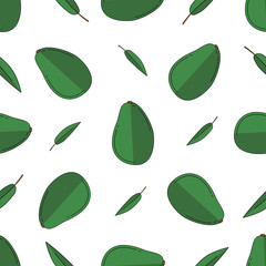 Avocado colored isolated seamless pattern on white background.