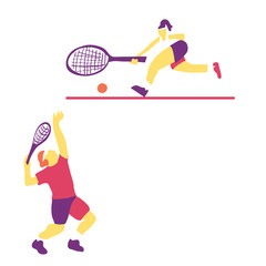 Modern vector illustration of a player tennis on the court