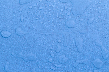 water drops on blue
