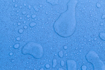 water drops on blue