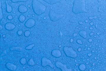 water drops on blue
