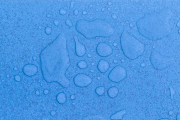 water drops on blue