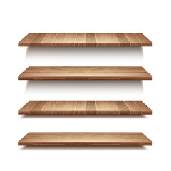 Wooden shelves set