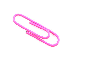 close up of paper clip  isolated on white