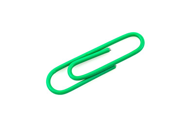 close up of paper clip  isolated on white
