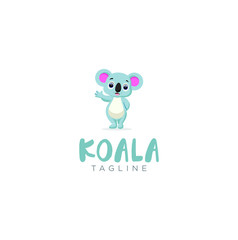 Animal Koala Logo Design Template Emblem. Save the koala logo design Mascot Vector Stock
