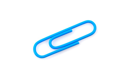 close up of paper clip  isolated on white