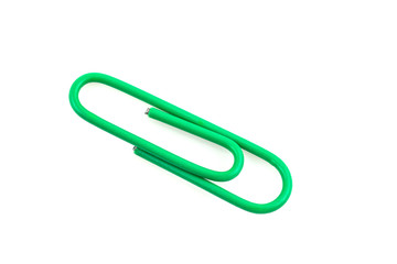 close up of paper clip  isolated on white