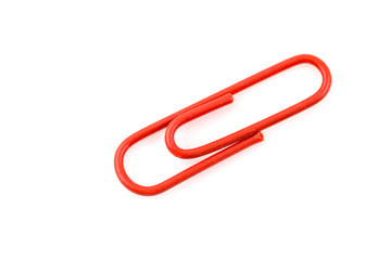 close up of paper clip  isolated on white