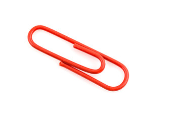 close up of paper clip  isolated on white