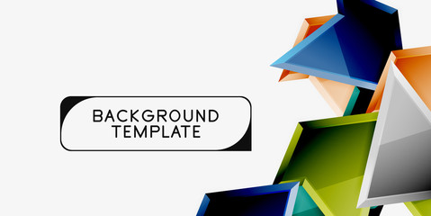 Fototapeta premium Minimal geometrical triangles with 3d effect abstract background template