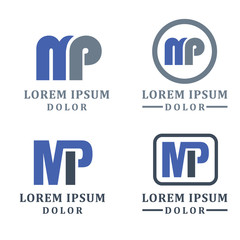 vector illustration letter m and p icon logo design