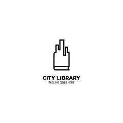 City Library logo template, vector illustration - Vector