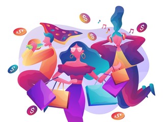 e Shop Website Vector Illustration