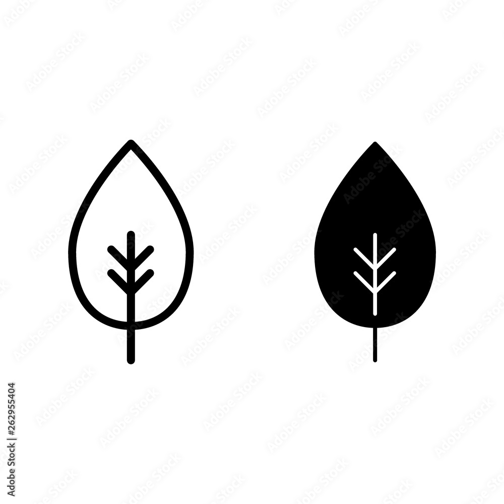 Poster leaf line and glyph icon. simple leaf vector illustration isolated on white. abstract leaf outline s
