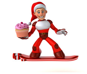 Fun Super Santa Claus - 3D Illustration