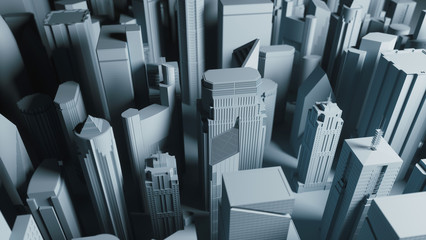 3d cityscape aerial view
