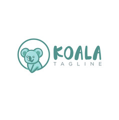 Animal Koala Logo Design Template Emblem. Save the koala logo design Mascot Vector Stock © blueberry 99d
