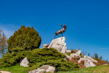 The Caribou statue at the Newfoundland Regiment Memorial at Beaumont Hamel in France