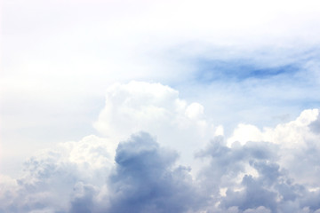 Blue sky with white clouds on a bright Sunny summer day. Natural background.