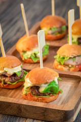 Burger with meat and lettuce