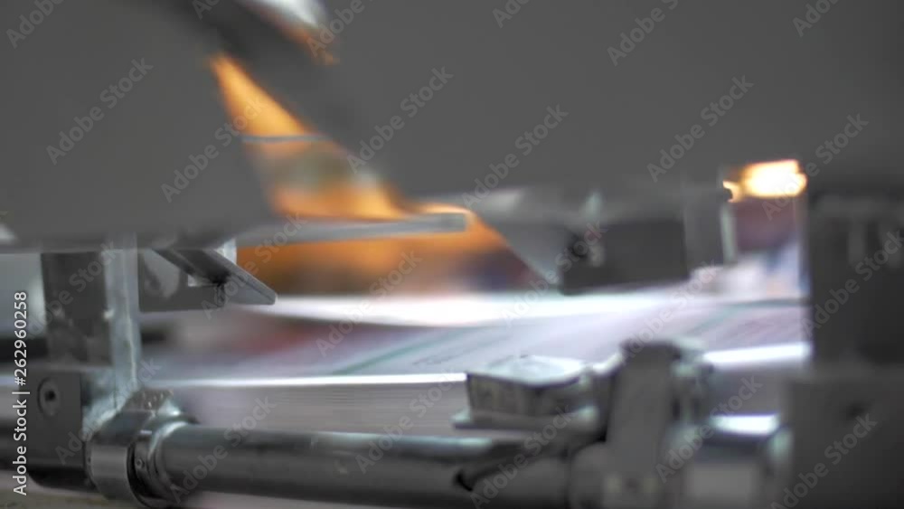 Poster close up of print sheets offset printing press machine